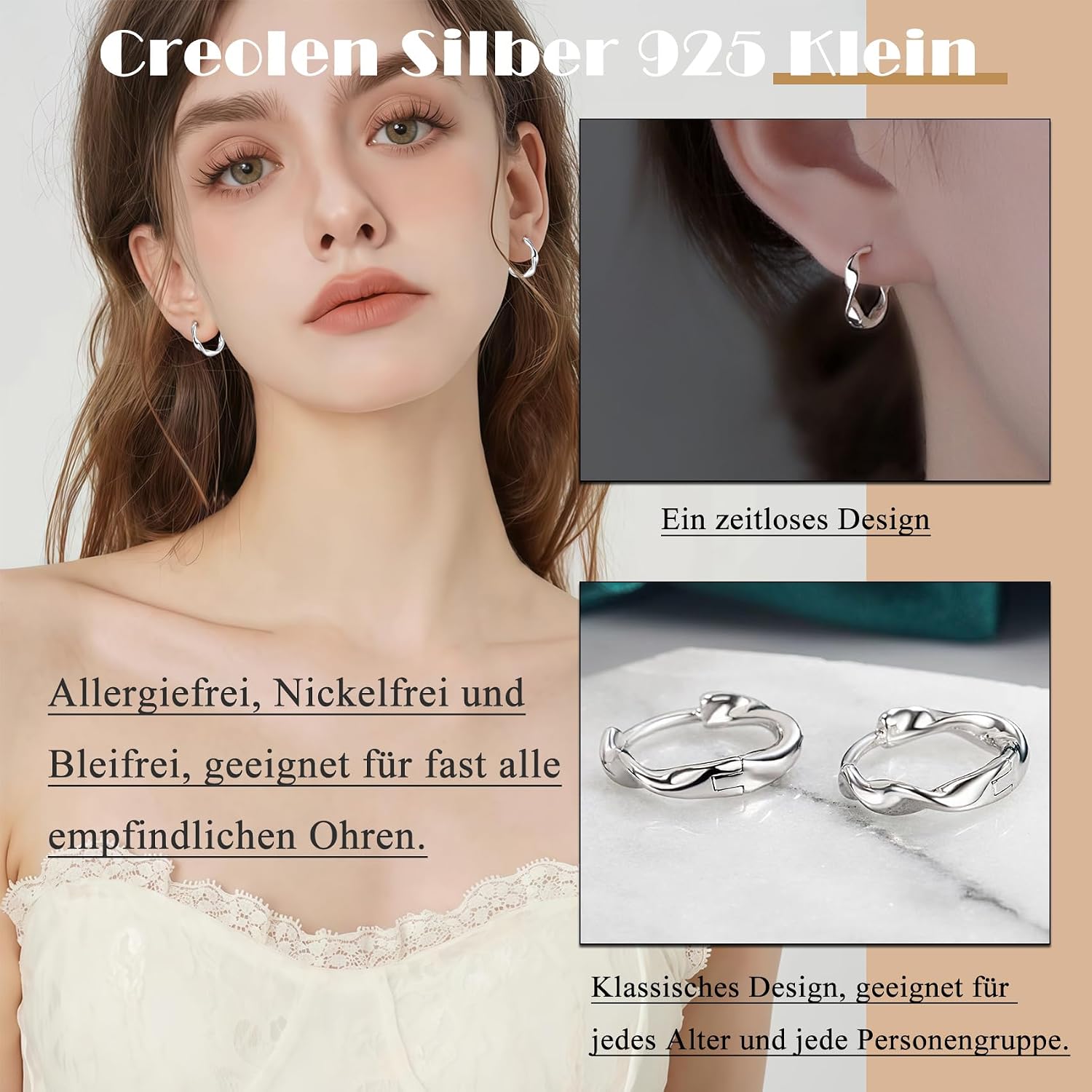 Thumbnail 4 de Loutade Creolen Silber 925 Klein