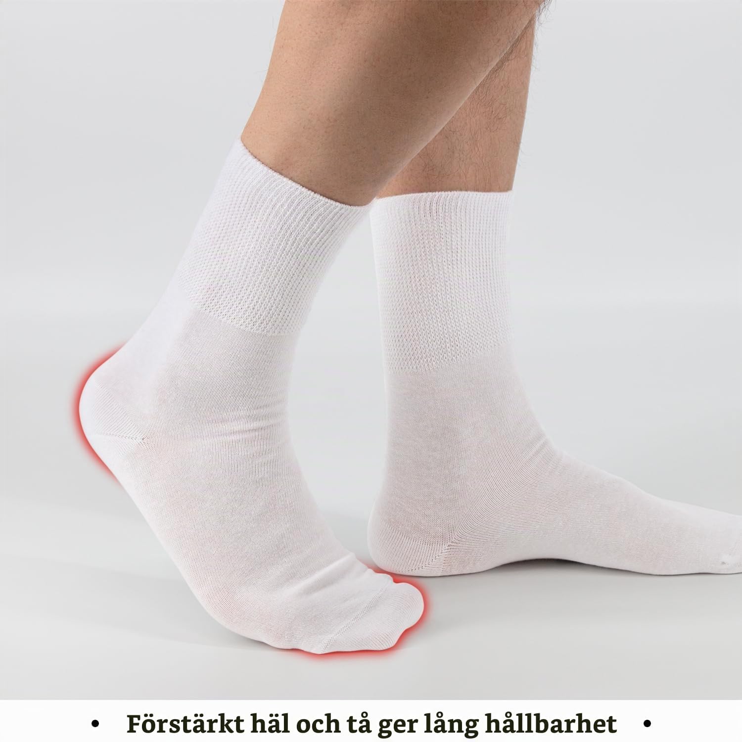 Detalle de Footstar diabetikerstrumpor, sömlösa och utan resårkant, 6 par