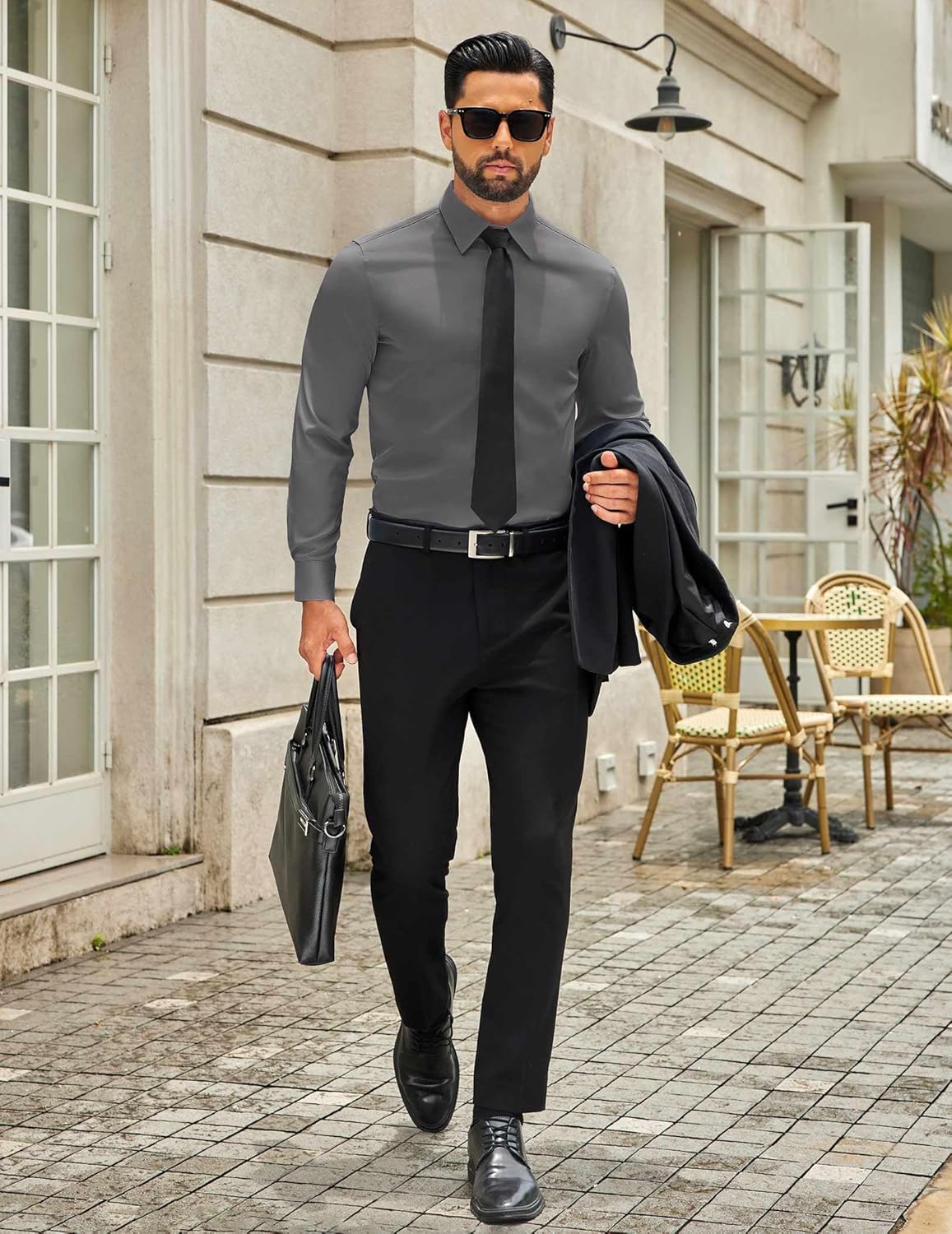 Detalle 2 de COOFANDY Mens Dress Shirt Regular Fit Long Sleeve đ