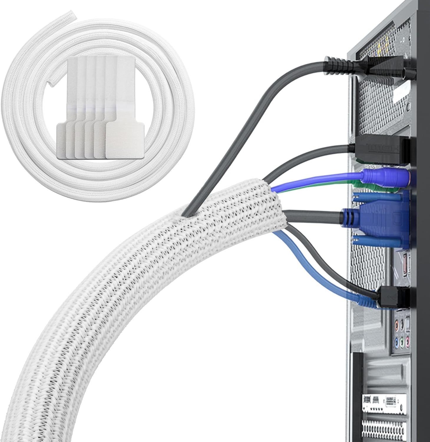 Thumbnail 5 de Gaine Cable Informatique 3 Mètre Φ12-20mm Souple Ajustable — gestion et protection des câbles