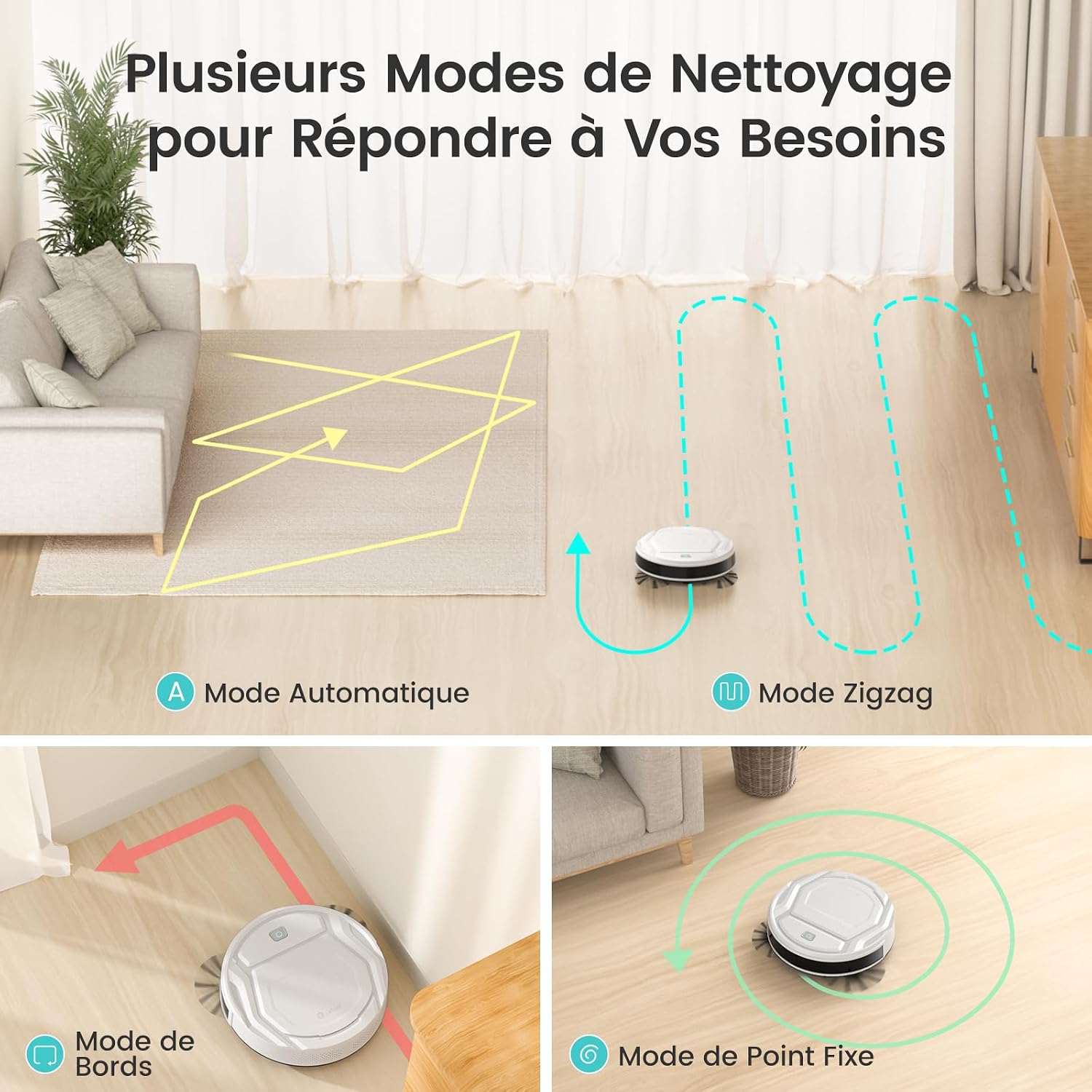 Detalle de Lefant M210 aspirateur robot silencieux 3 modes