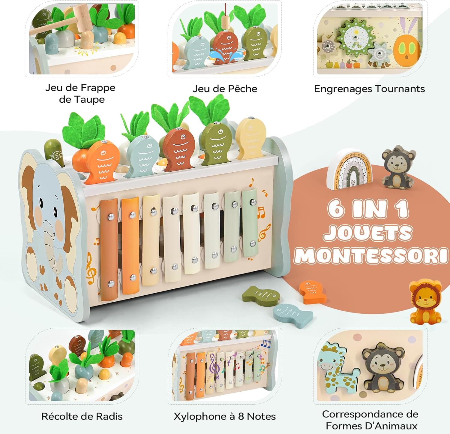 Thumbnail 1 de Jouet Montessori bois 6 en 1 à 1 an