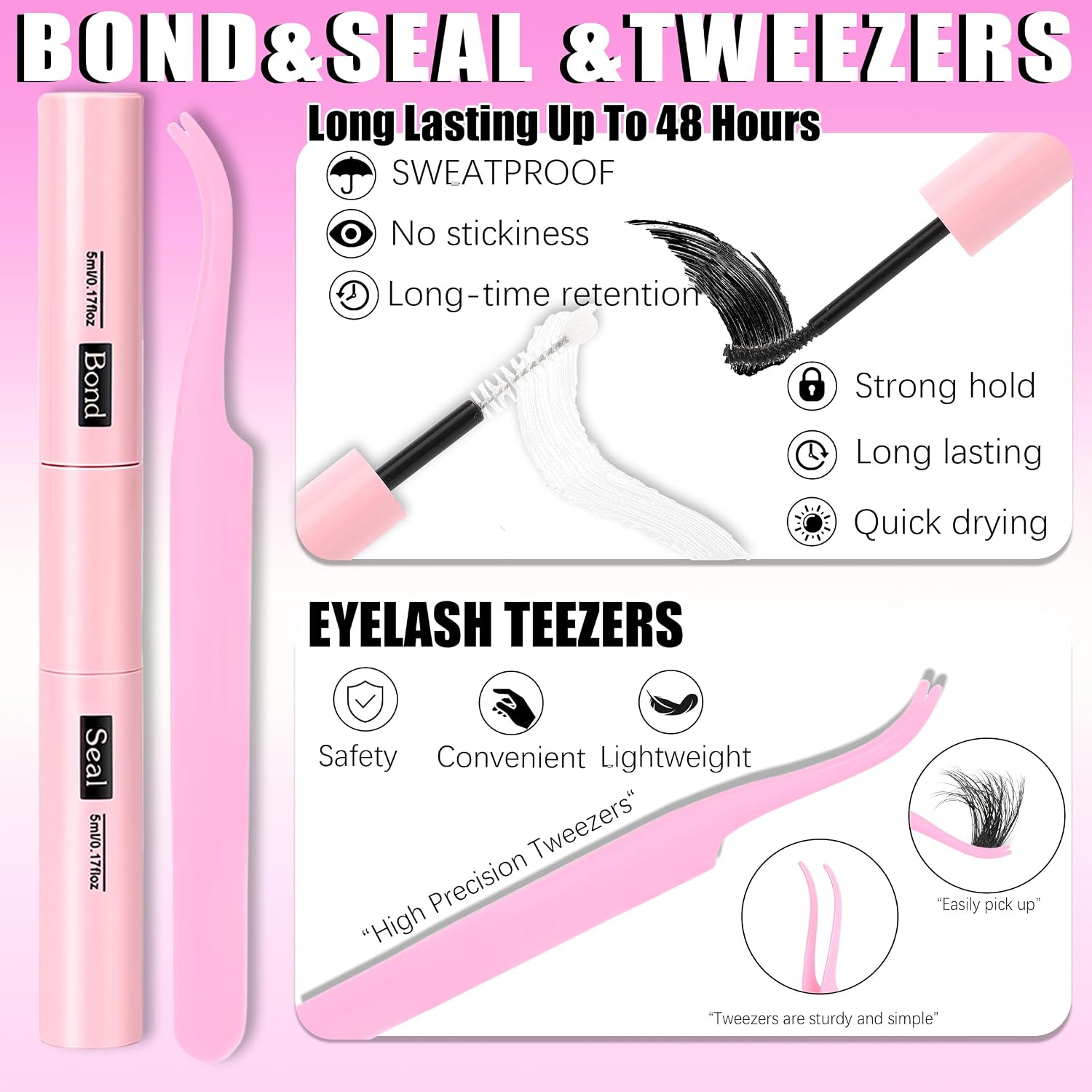 Thumbnail 6 de YIDUO Lash Clusters Kit 3D Volume 200D+300D Mix with Spikes, Bottom Clusters, and Lash Bond Set