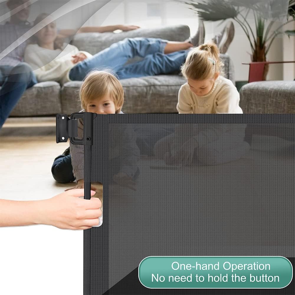 Thumbnail 2 de Retractable Stair Gate (Upgraded) – One Hand Operation, 140cm Safety Gate for Baby & Pets