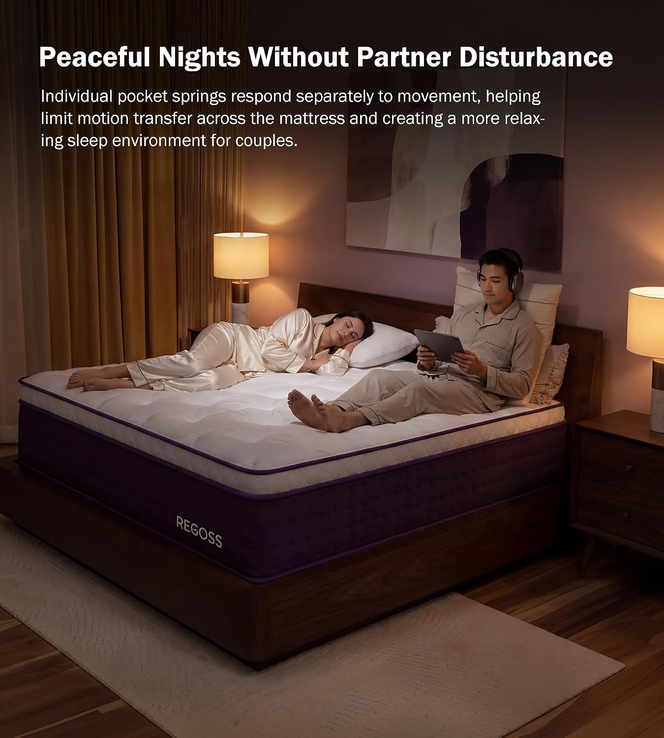 Detalle 2 de REGOSS King Hybrid Mattress 12 Inch