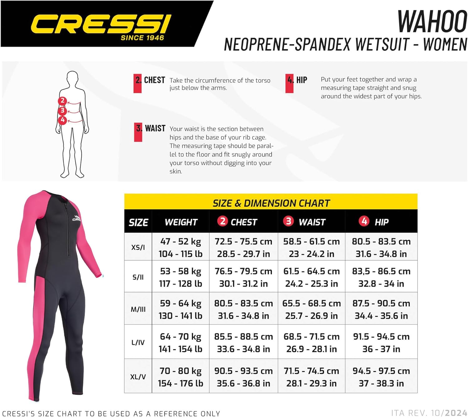 Detalle de Cressi Wahoo Lady Monopiece Wetsuit 2 mm Noir/Rose – Femme XS