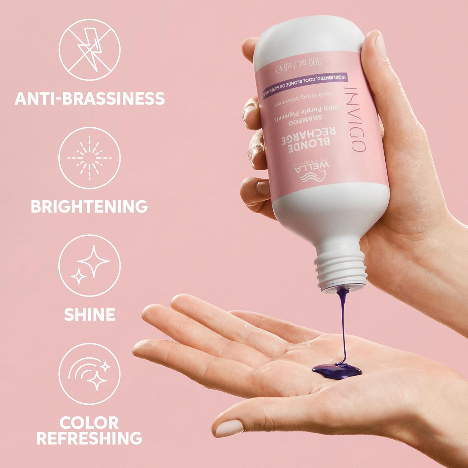Thumbnail 5 de Wella Professionals Invigo Blonde Recharge Purple Shampoo – colour protection for blonde hair with Vitamin E