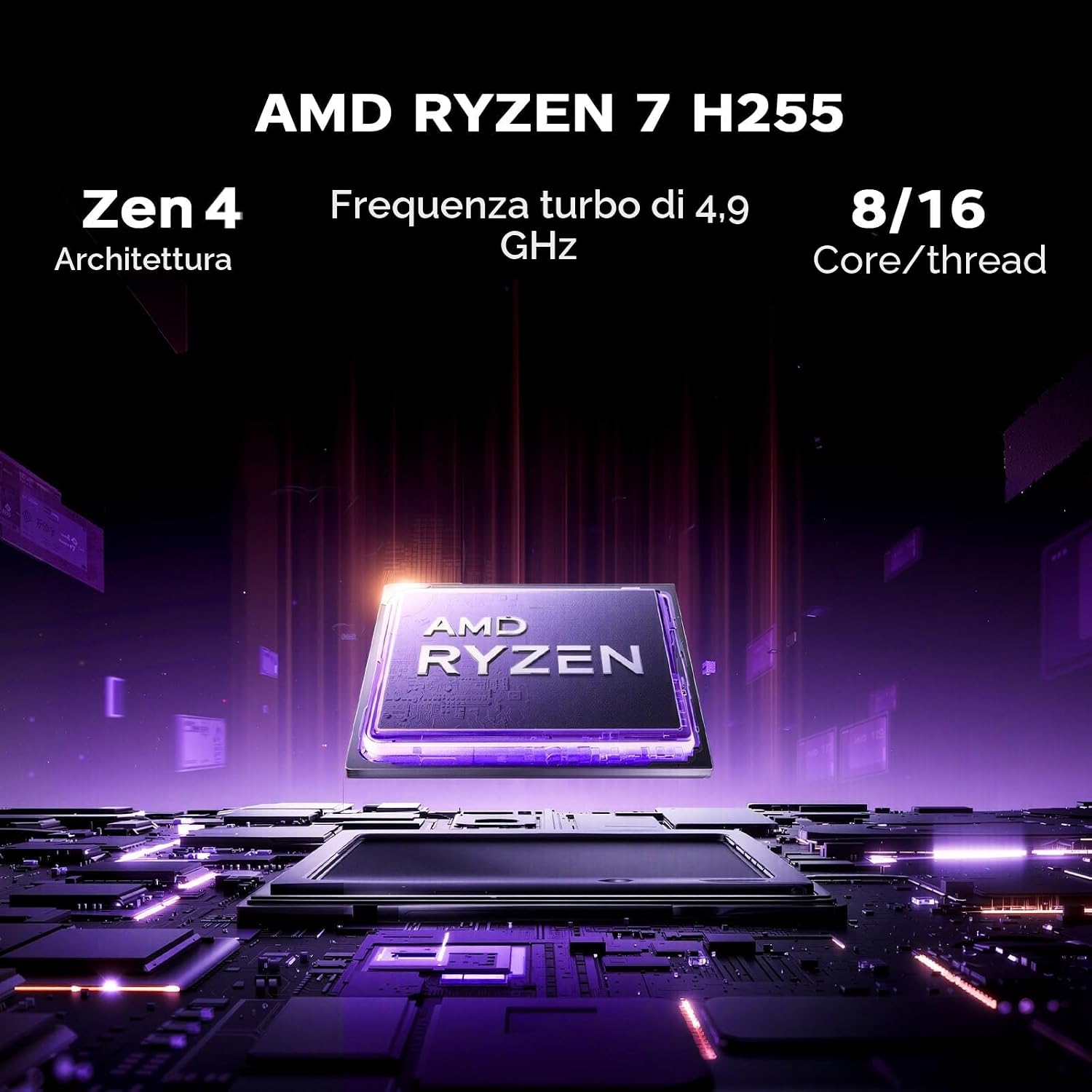 Detalle de Tivique RX16 Gaming Ryzen 7 fino a 4,9 GHz