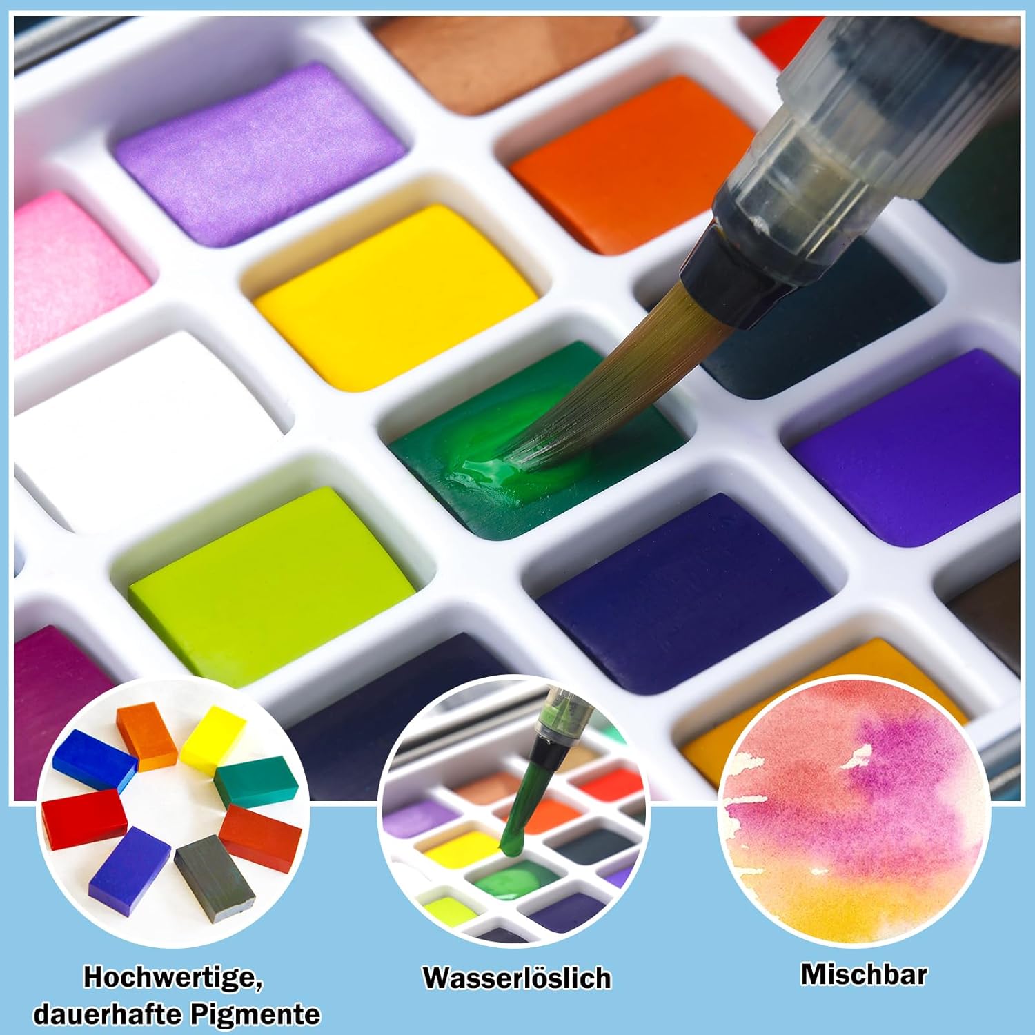 Thumbnail 3 de APOGO Palette d’aquarelle 50 couleurs 🎨