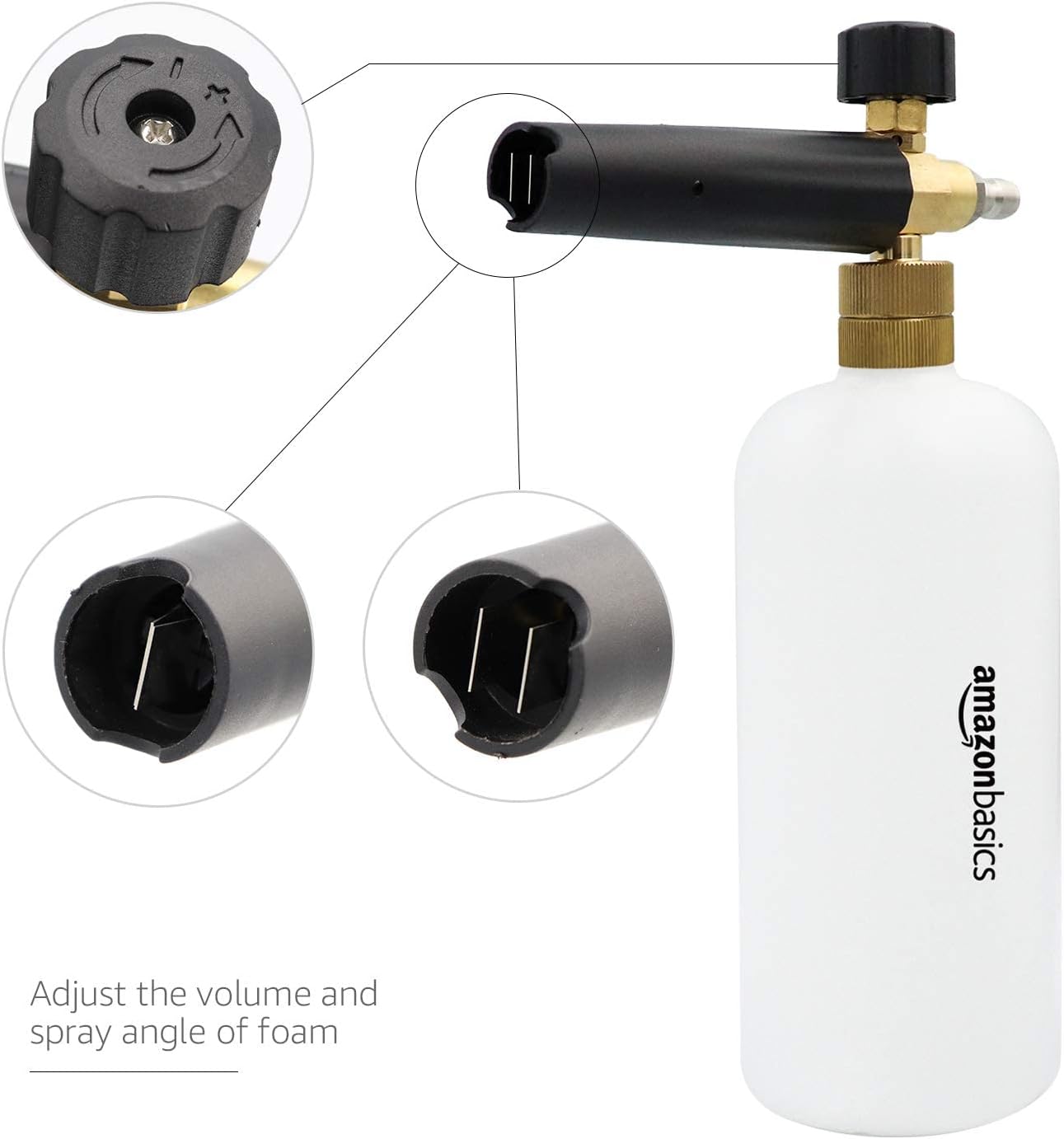 Detalle de Amazon Basics – Cannon à mousse à raccord rapide 1/4" (1,6 cm) pour nettoyeur à pression, 1 l