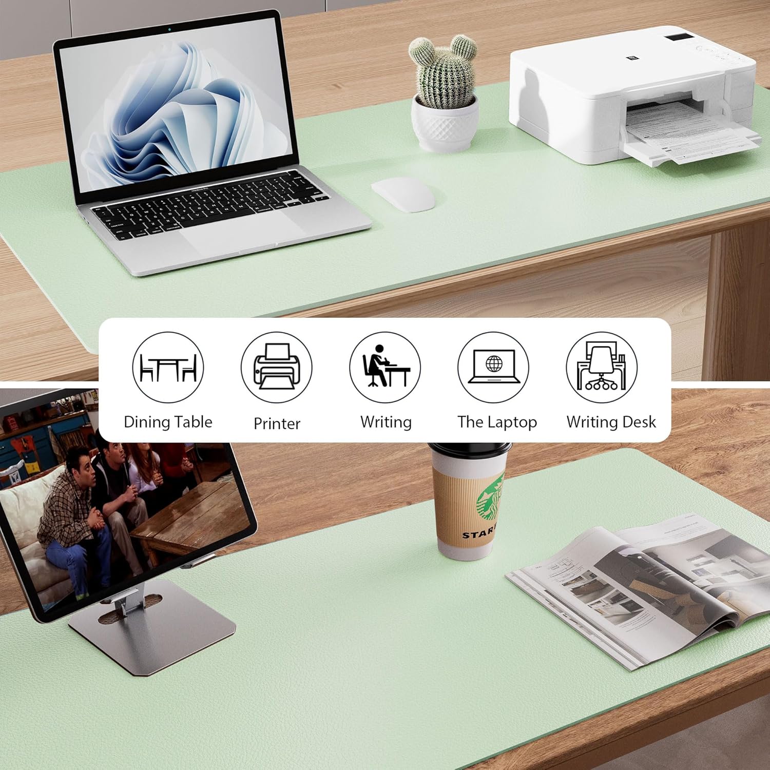 Thumbnail 4 de Aothia Large Synthetic Leather Desk Protector 48 x 17 in 🖥️