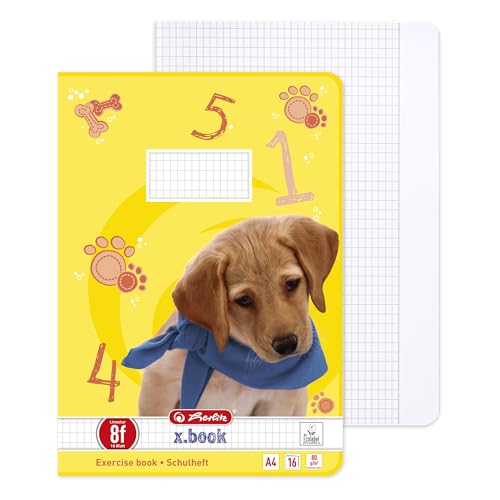 Detalle de Herlitz Schulheft A4, Lineatur 8f, rautiert, Rand 5x7 mm, 16 Blatt (32 Seiten), 10er Pack