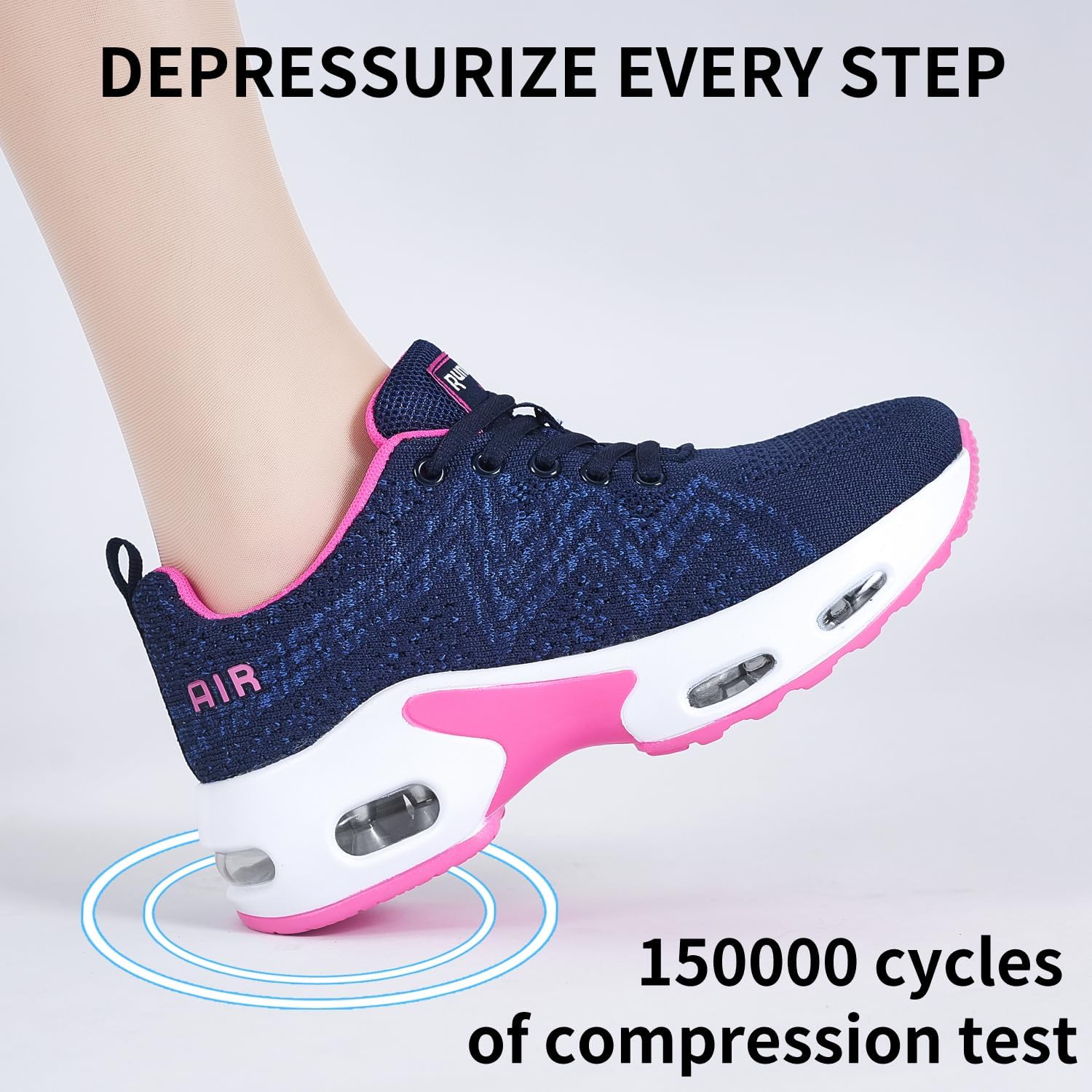 Detalle de Mjxwem Women Trainers: Air Cushion Running Shoes with Memory Foam Arch Support