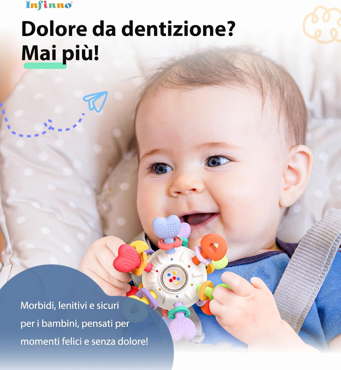 Thumbnail 1 de Infinno Sonaglio Dentizione per Neonato 0-12 mesi in silicone alimentare BPA free