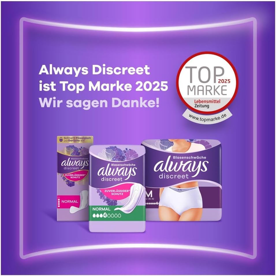 Detalle de Always Discreet Inkontinenz-Höschen Plus – Monatspaket Größe L, 64 Stück (8x8) für starke Blasenschwäche