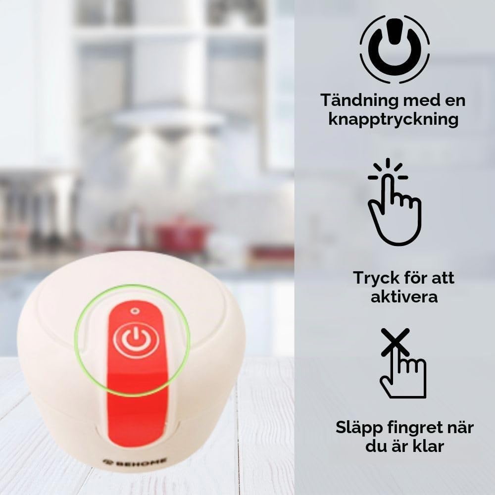 Detalle de BEHOME CHB minihackare med USB-laddning, 250 ml och blad i rostfritt stål