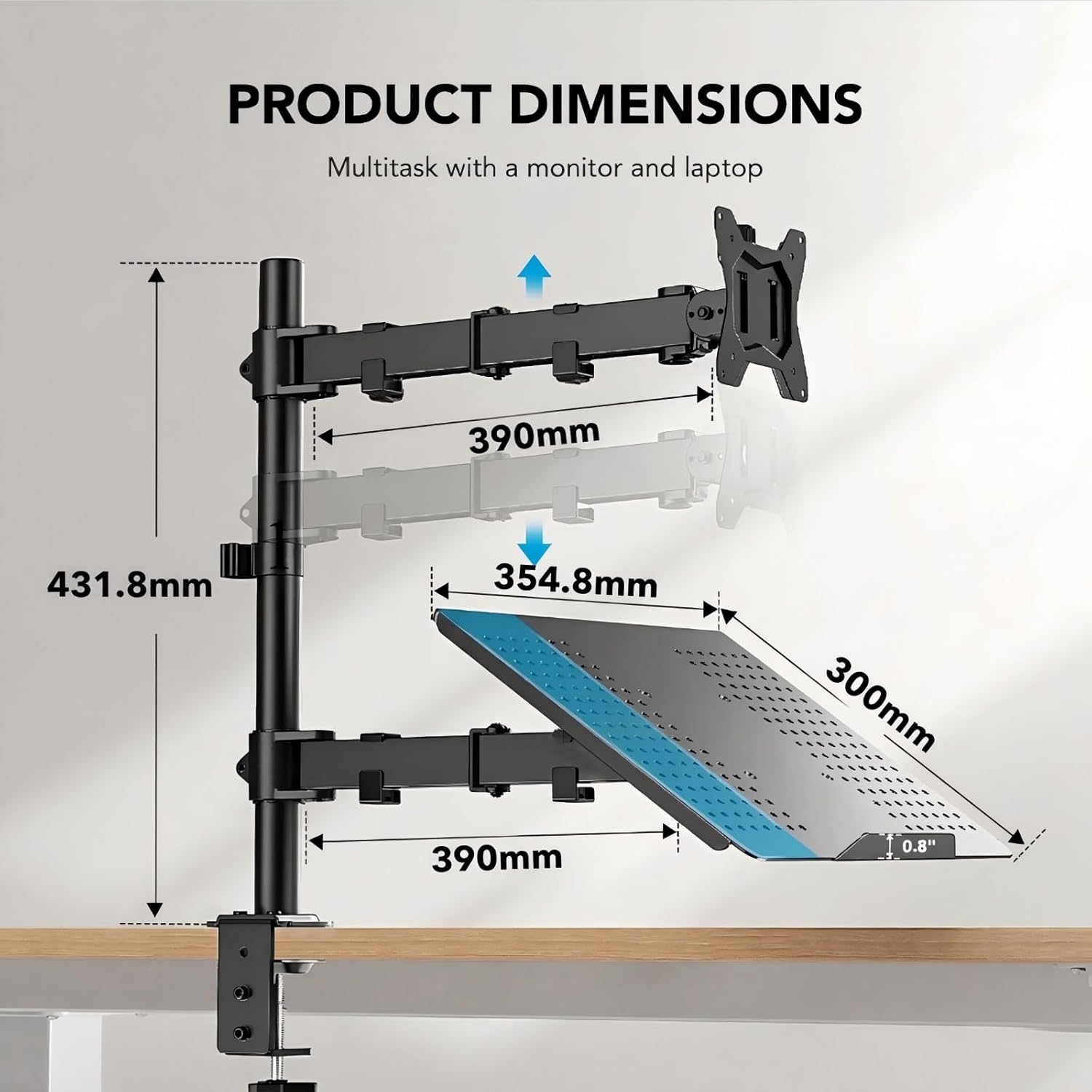 Thumbnail 5 de HUANUO Monitor Arm with Laptop Tray 17" 🖥