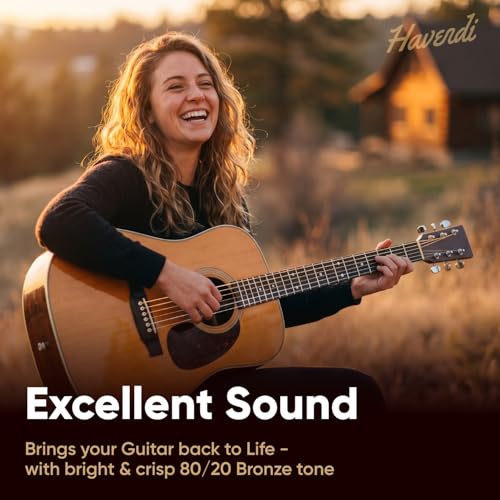 Detalle 2 de HAVENDI Acoustic Guitar Strings 80/20 Bronze – Light Gauge (12-53) with Coating and Picks