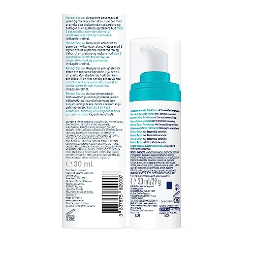 Detalle de CeraVe Sérum Rétinol Anti-Marques Doux Encapsulé en Gel-Crème – Smoothing et Résurfacing pour Peaux à Imperfections