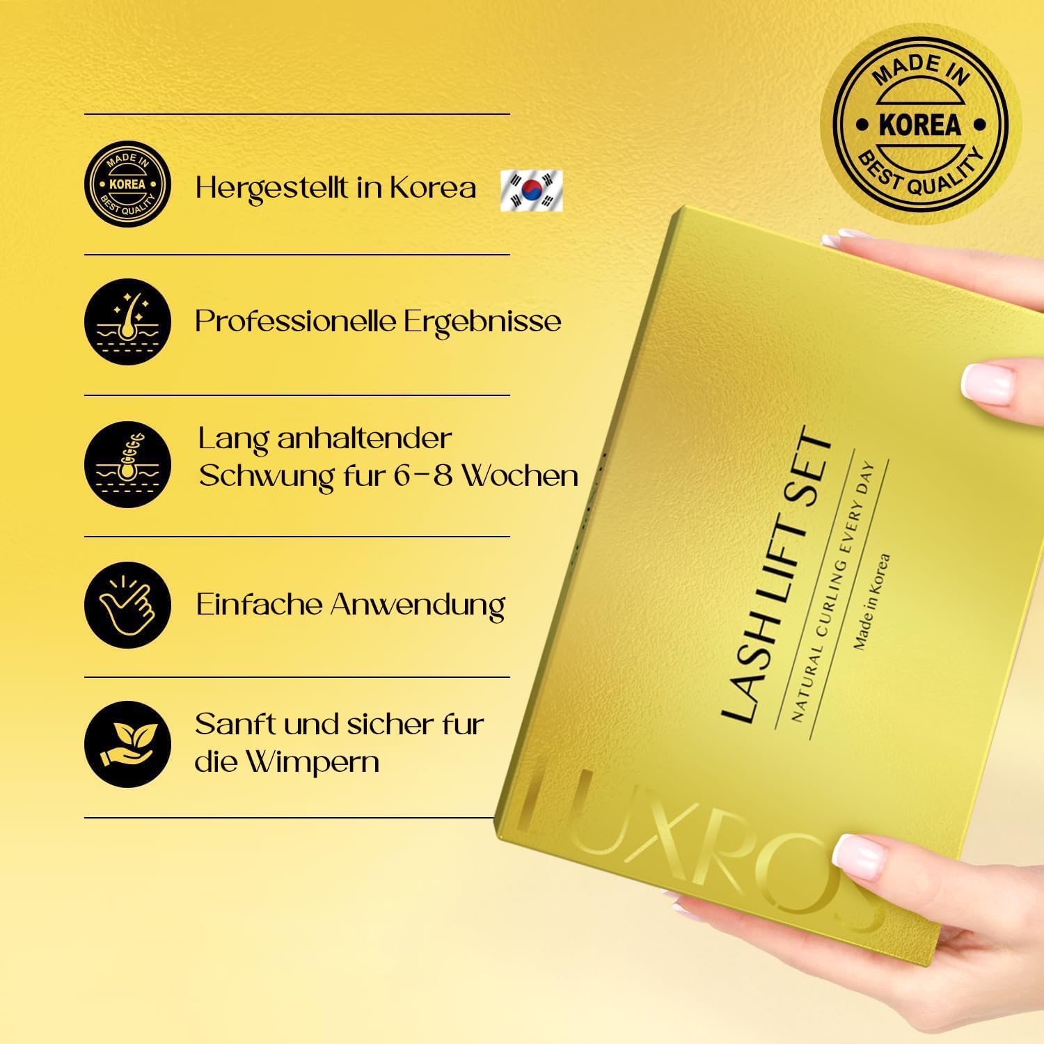 Detalle de AYASAL Wimpernlifting Set – Koreanische Formel, Thio-frei, Für Zuhause