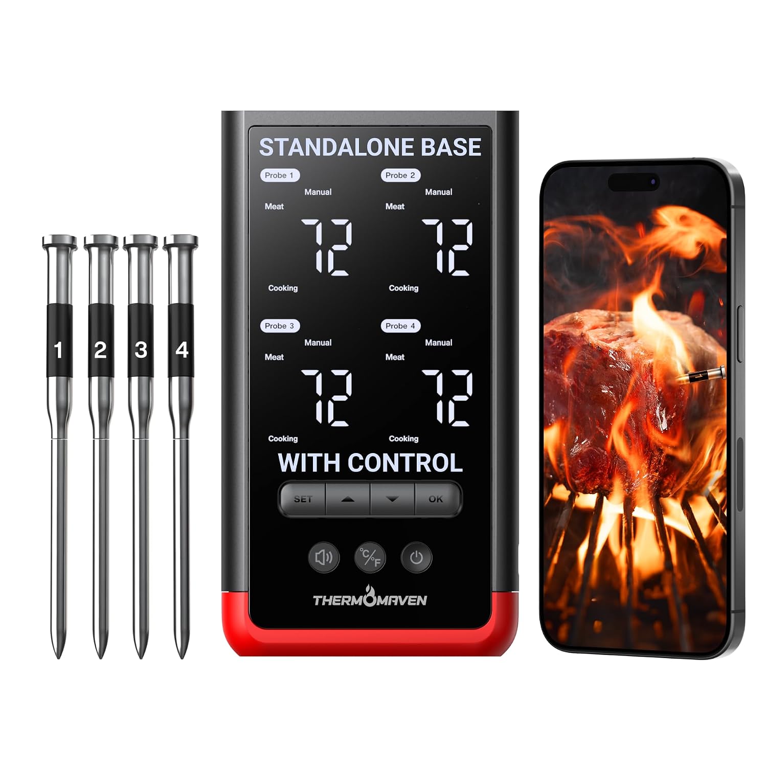 Detalle de ThermoMaven Smart Meat Thermometer 6-sensor 🍖