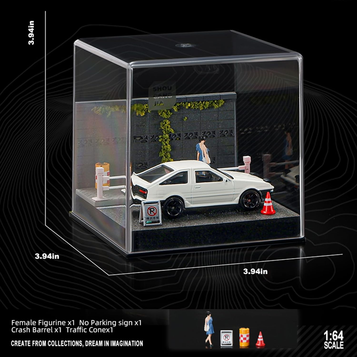 Detalle 2 de kivcmds 1:64 Diecast Car Display Case with Clear Acrylic Diorama