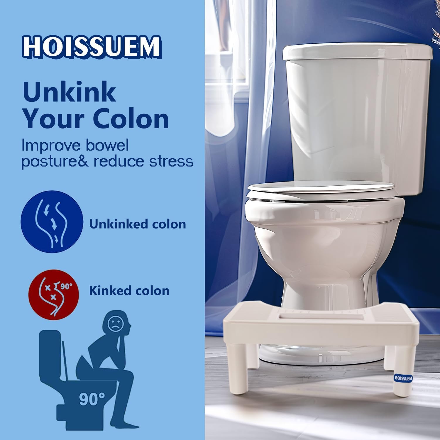 Detalle de Hoissuem Model 1 Foldable Toilet Stool, 6.8-Inch Plastic Step