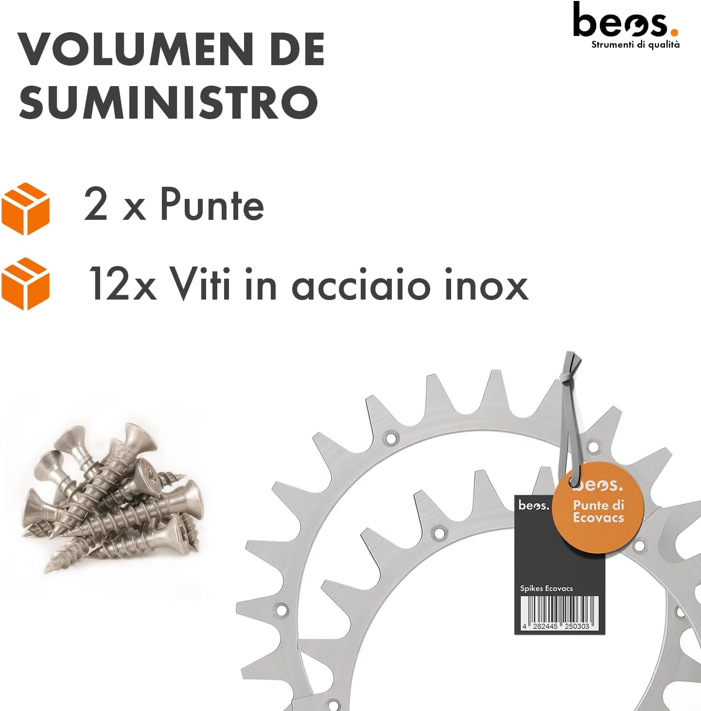 Thumbnail 2 de BEOS puntine in acciaio inox premium per Ecovacs (finitura lucida, fori per viti ribassati) per GOAT Serie-A, Serie-O e Serie-G1