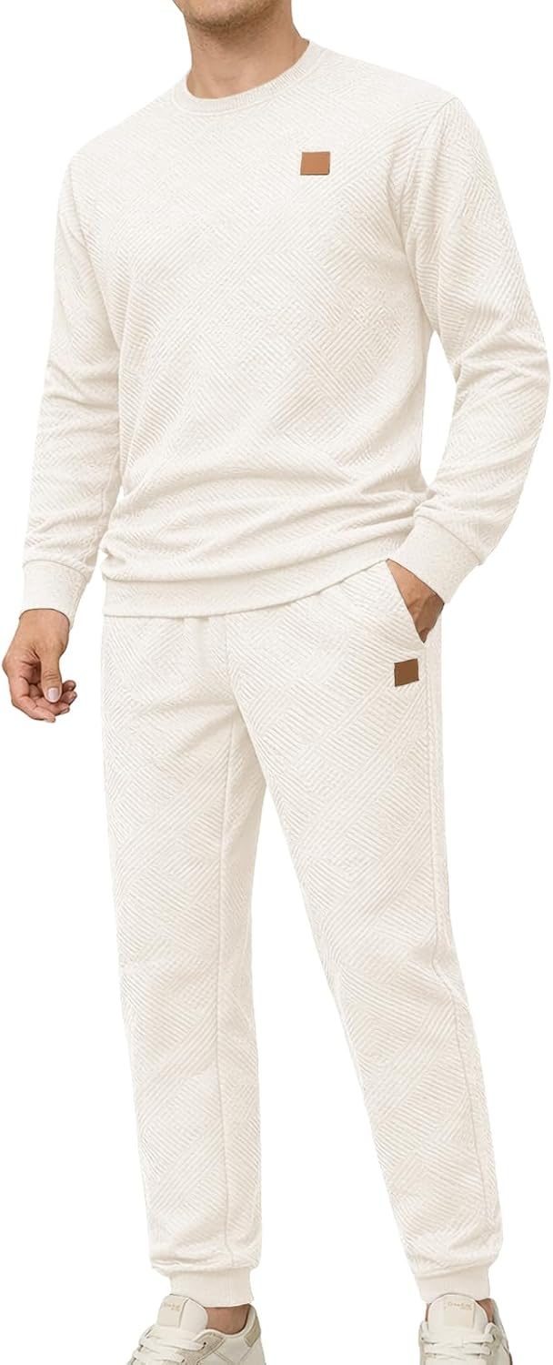 Thumbnail 6 de KUYIGO Herren Trainingsanzug-Set (2-teilig) aus atmungsaktivem Baumwoll-Sweat – für Fitnessstudio, Laufen & Freizeit, S-2XL