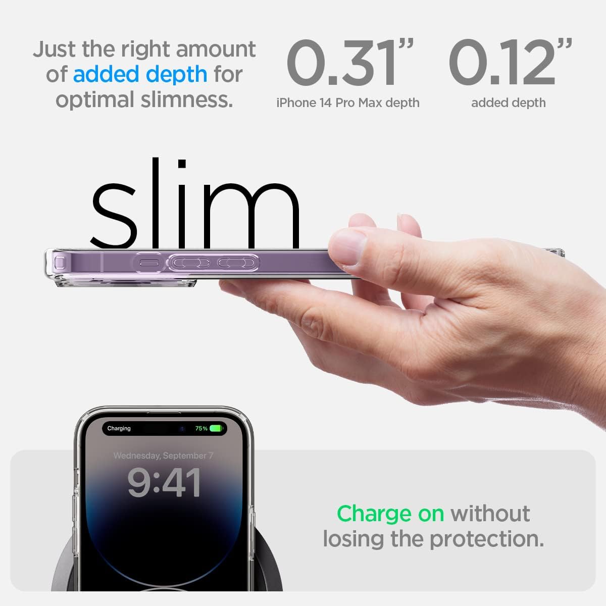 Detalle 2 de Spigen Ultra Hybrid pour iPhone 14 Pro Max – coque transparente anti-jaunissement
