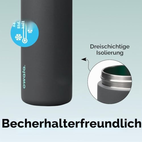 Detalle 2 de Owala FreeSip Isolierte Edelstahl-Trinkflasche, 710 ml – Foggy Tide