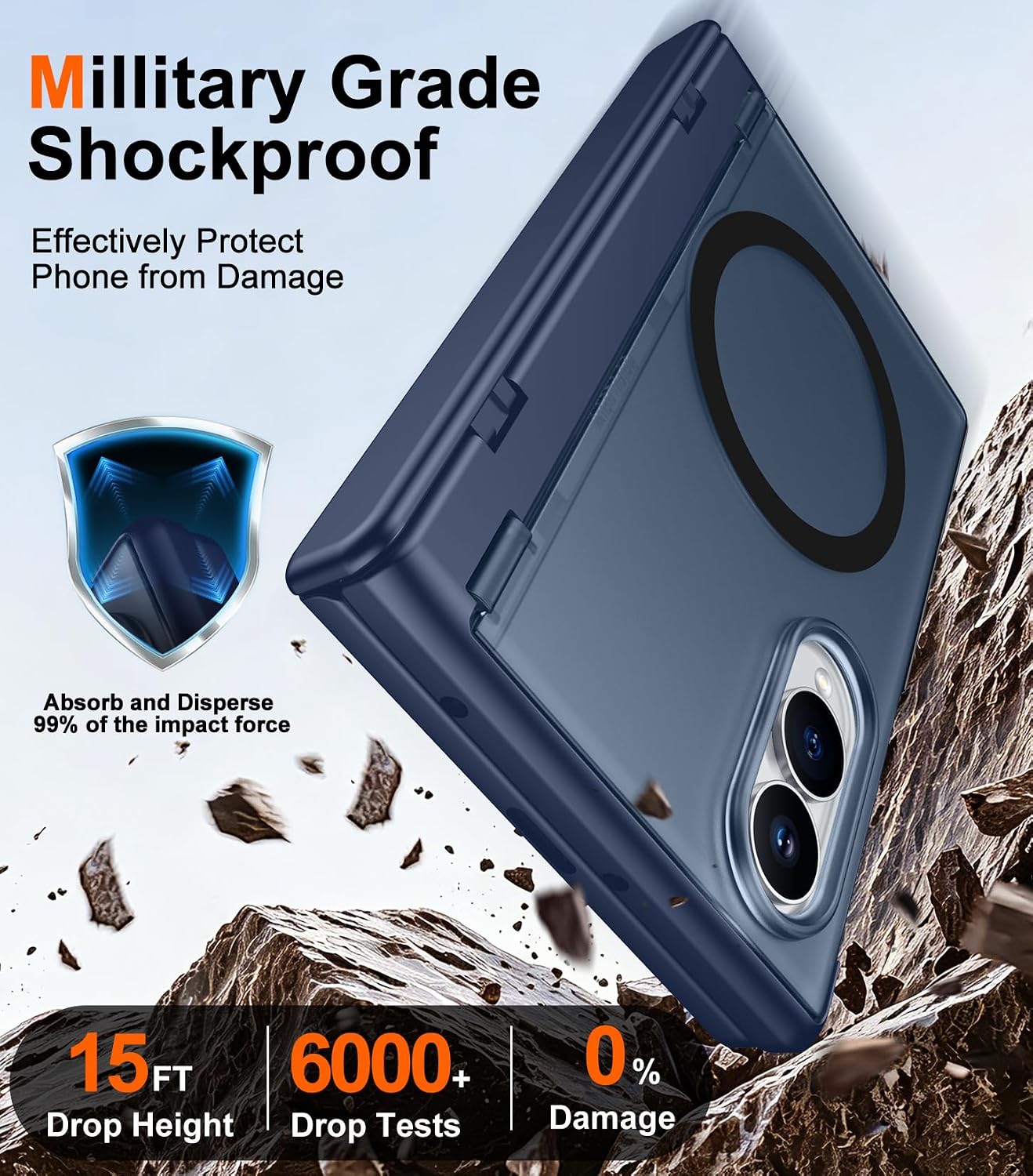 Thumbnail 2 de SPIDERCASE WJB-ZFOLD8Wide CXZJ 2IN1-BL マグネット式 Galaxy Z Fold 8ケース ブルー