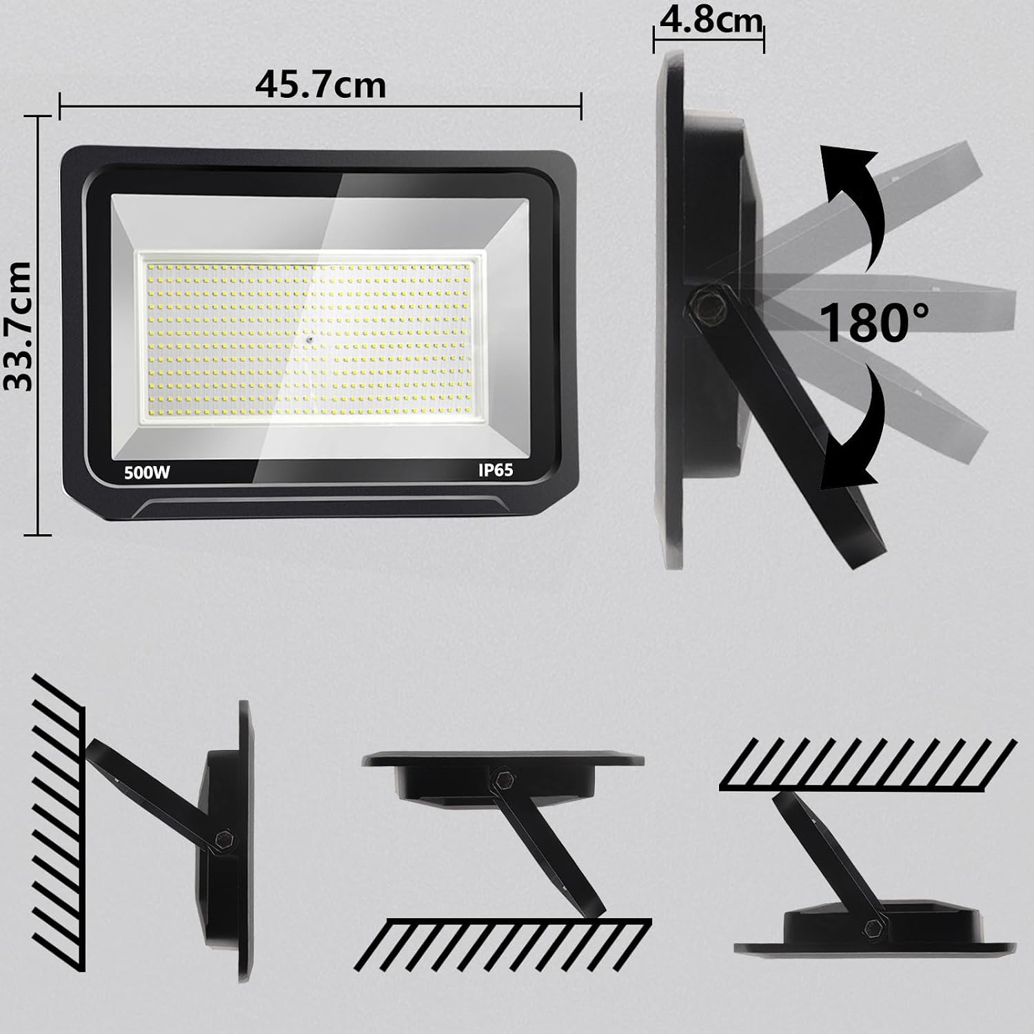 Thumbnail 3 de Probapro 500W Outdoor LED Floodlight (50000LM, 3000K) – IP65 Warm White Security Light