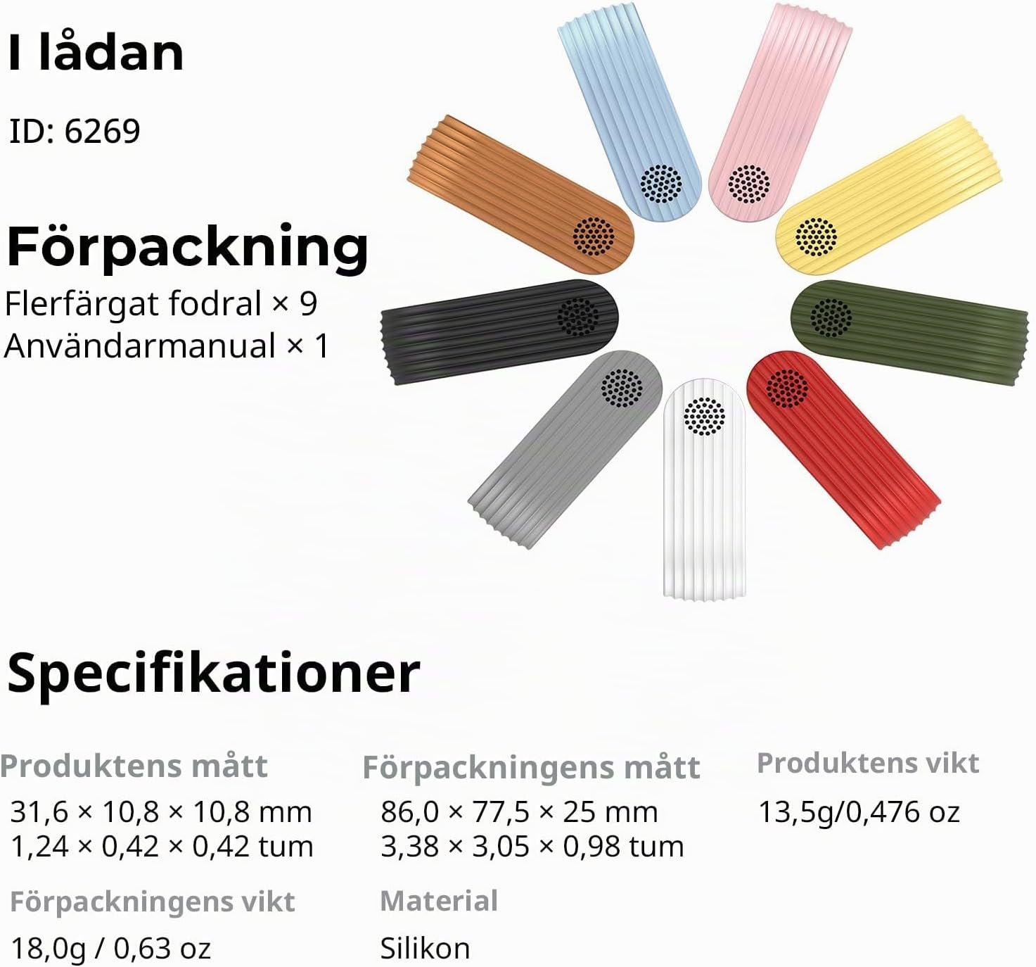 Thumbnail 6 de SMALLRIG 6269 silikonskydd för S70-sändare, 9 färger