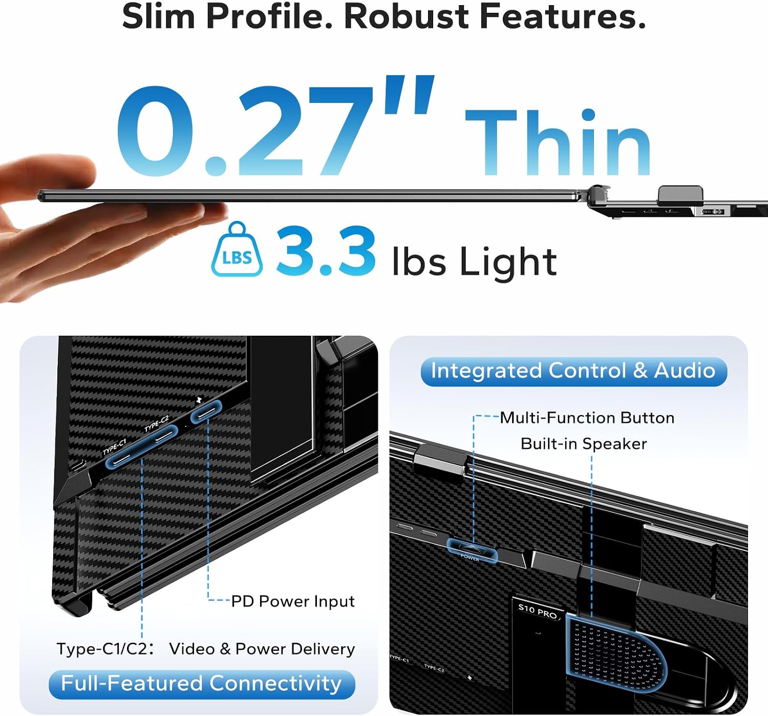 Thumbnail 4 de Laptop Screen Extender: Triple 14"-14" to 17.3" USB-C Portable Monitor for On-the-Go Multi-Tasking