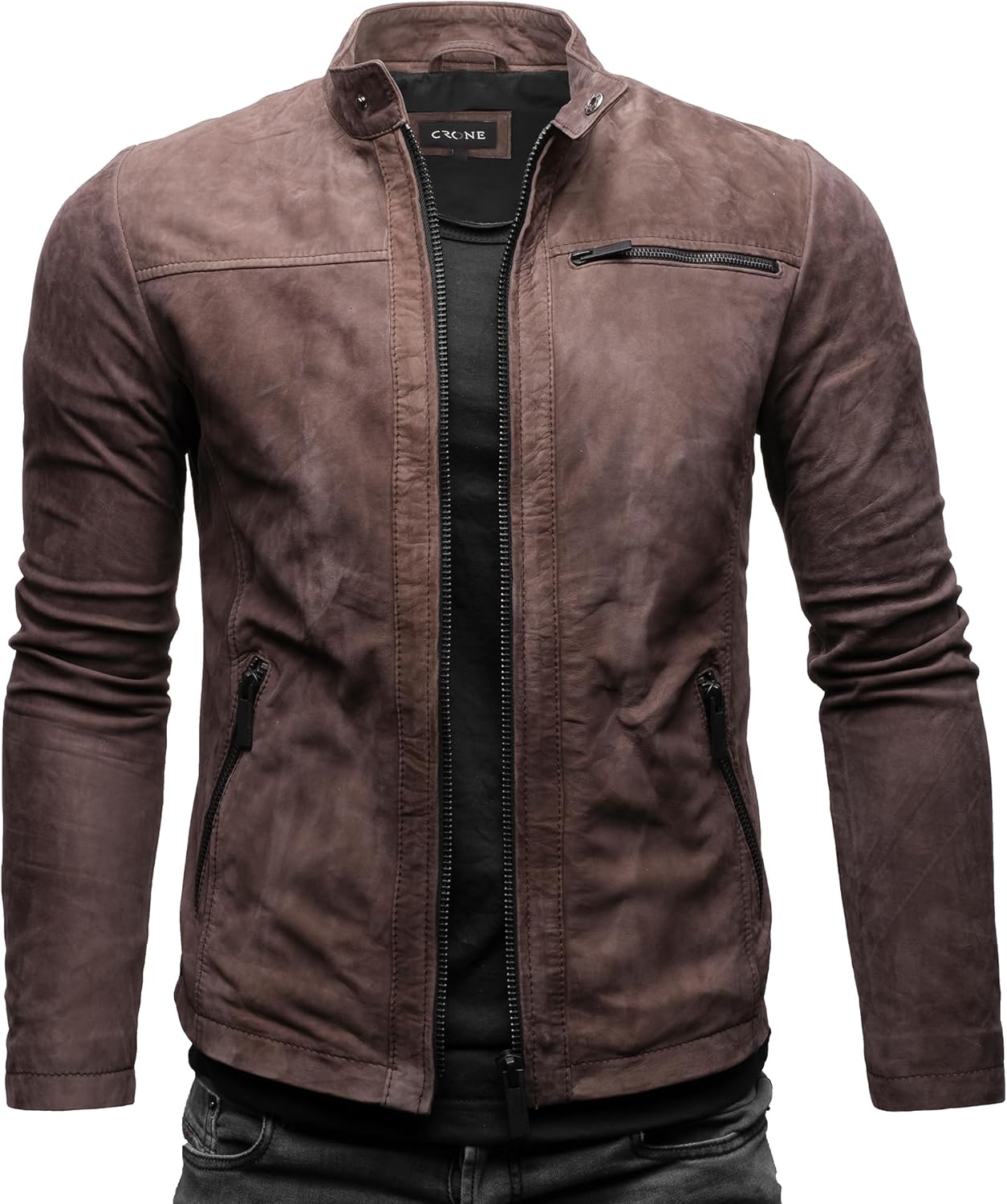 Thumbnail 5 de Crone Epic Herren Lederjacke Cleane Basic – Vielseitige Lederjacke in verschiedenen Varianten