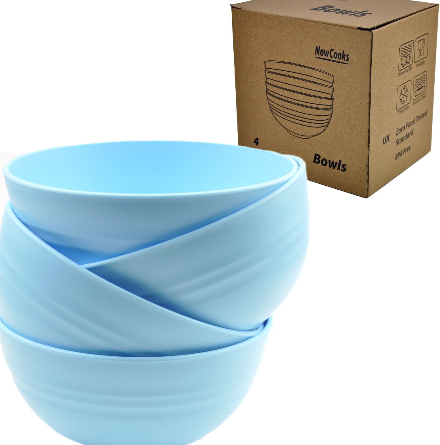 Detalle de NowCooks Unbreakable Large Cereal Bowl set of 4 🥣