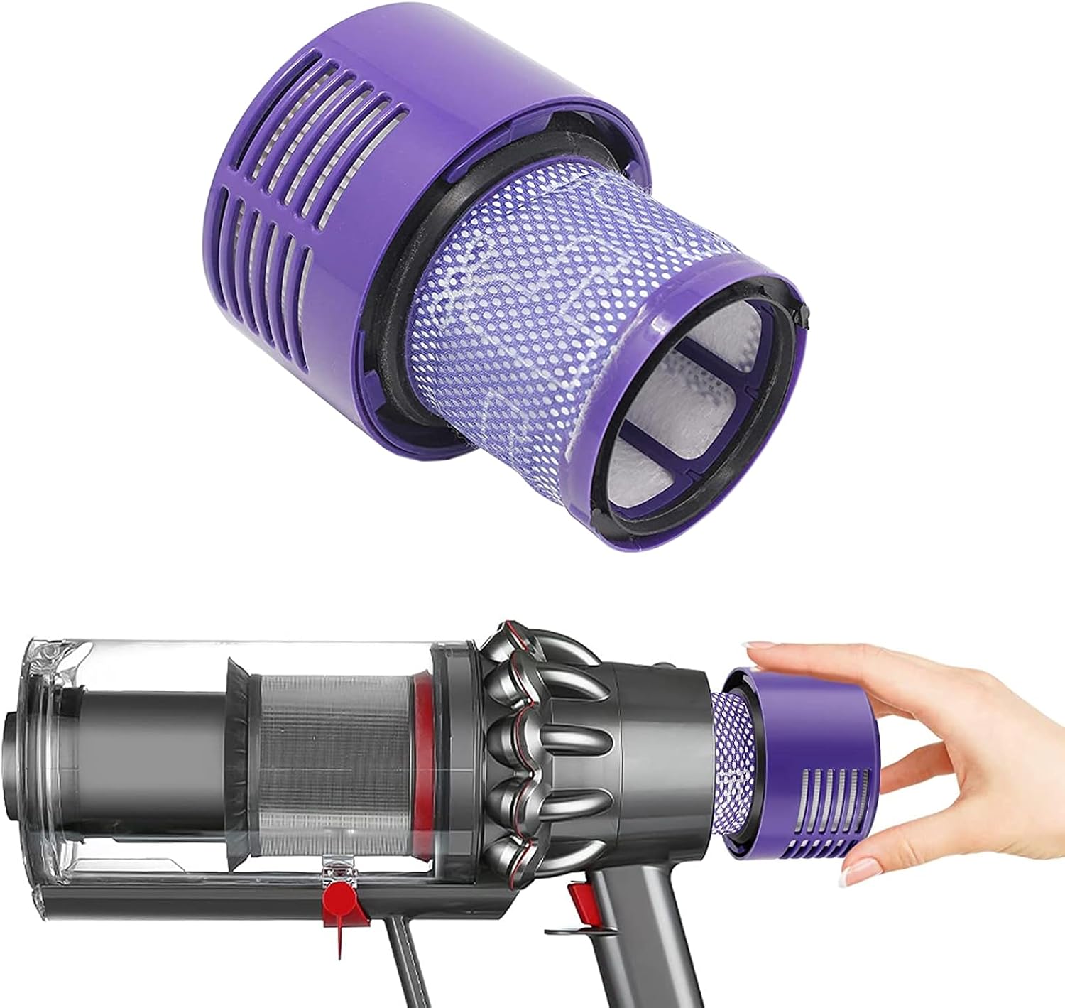Detalle de PELlyda 3-Pack Replacement Filters for Dyson V10 Cyclone Series