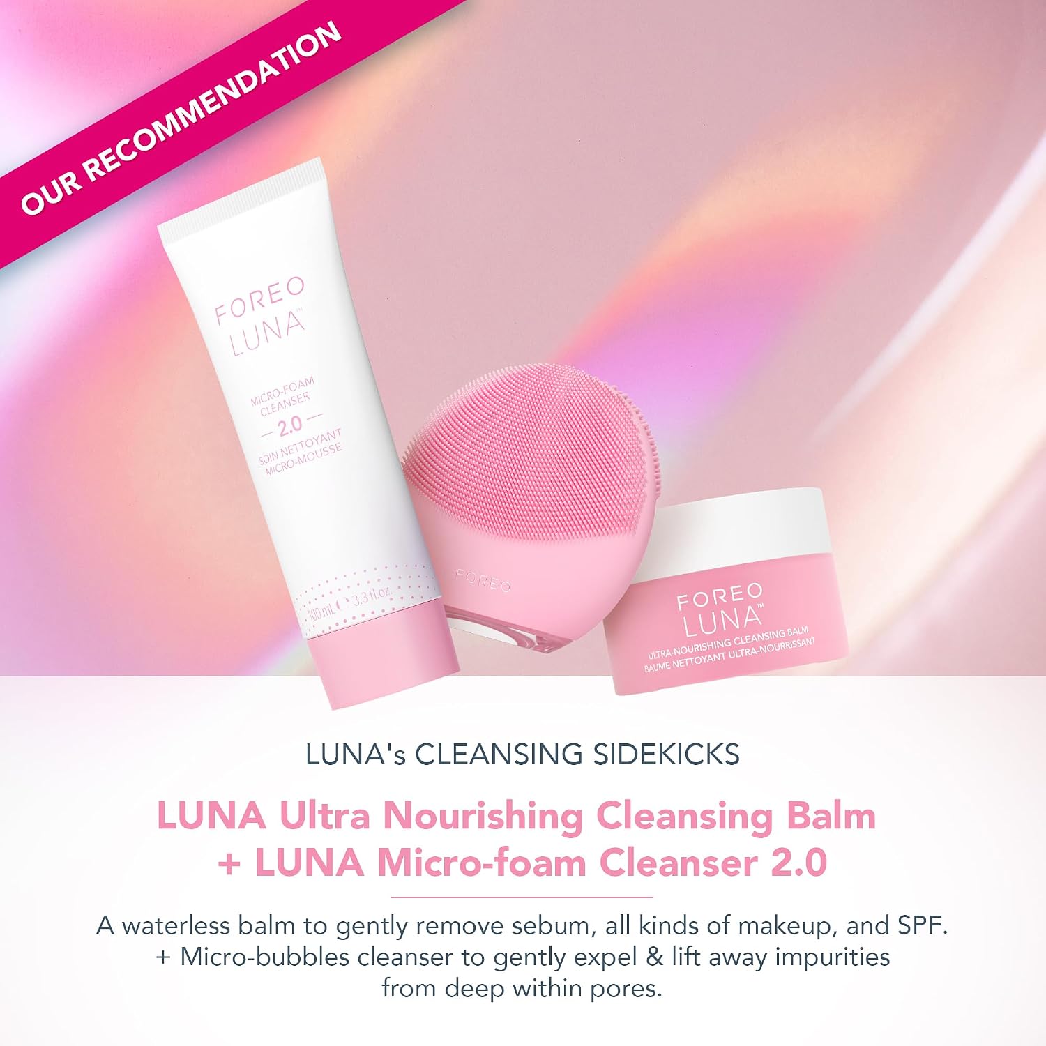 Detalle de FOREO LUNA 4 mini: spazzola detergente viso compatta, massaggio T-Sonic e Glow Boost per una pelle limpida e pronta all’assorbimento