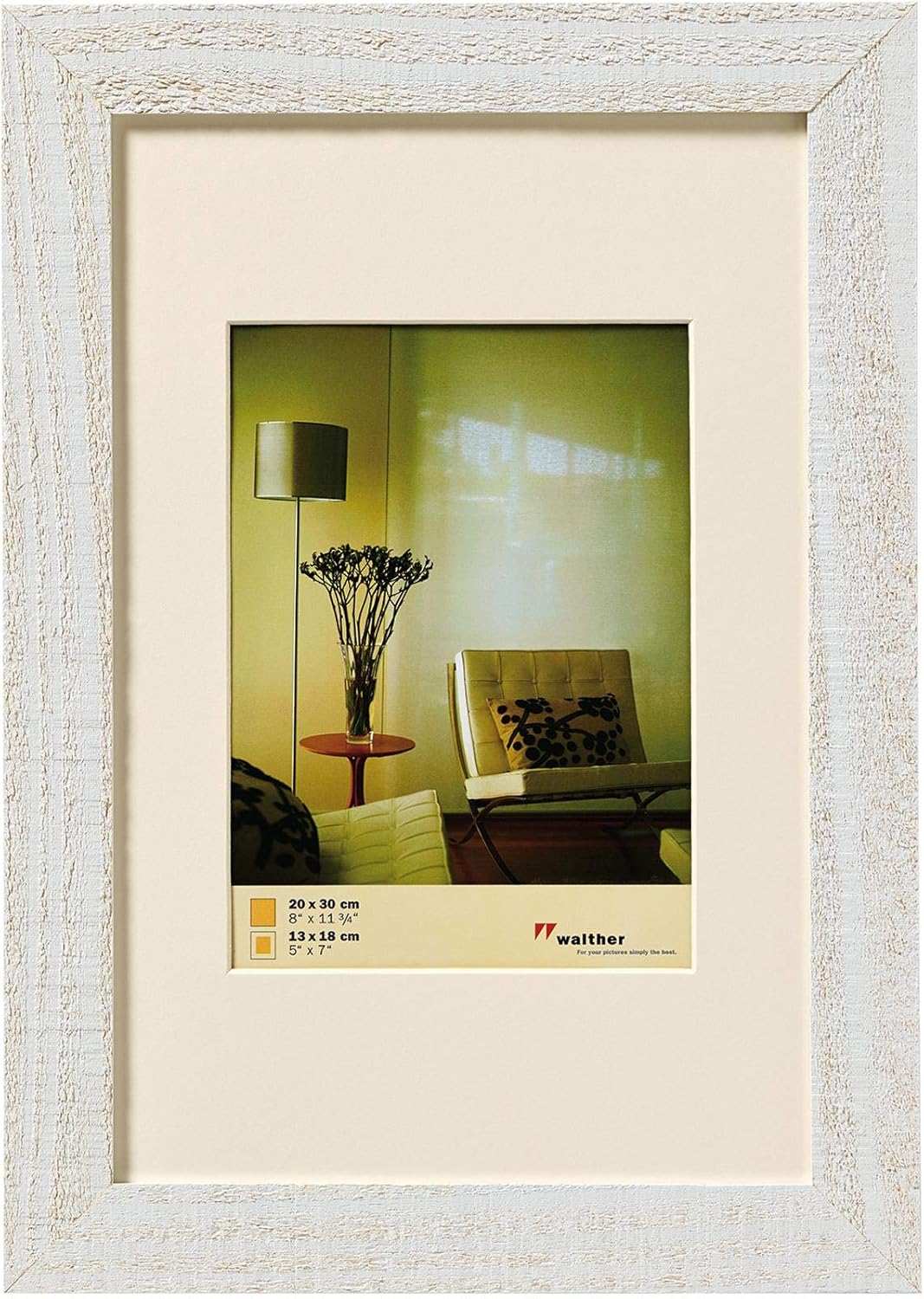 Detalle de walther design Noce 30 x 40 cm con passe-partout – Cornice in Legno HO040N