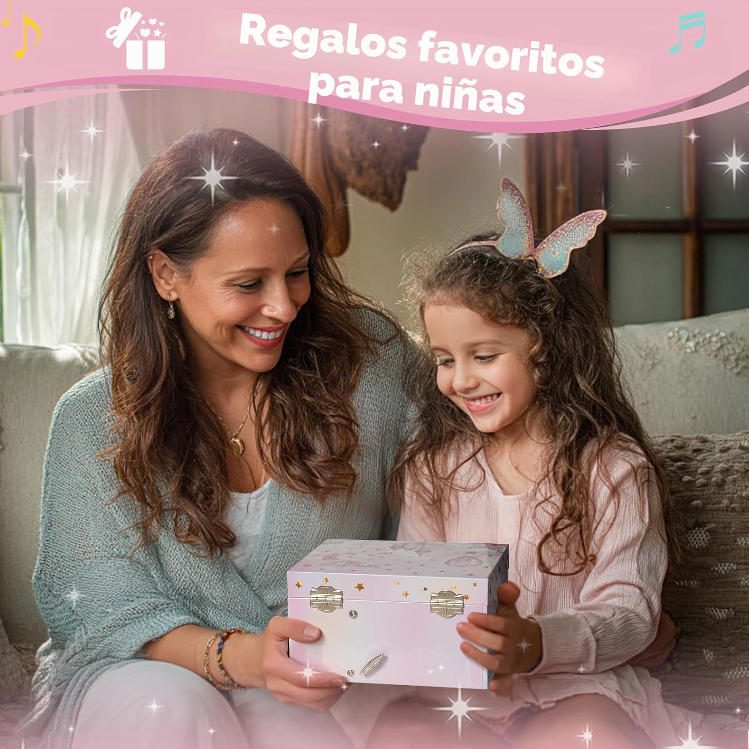 Detalle 2 de ProCase Joyero para Niñas: Organizador Musical de Joyería Infantil con Unicornio Giratorio (Rosa)