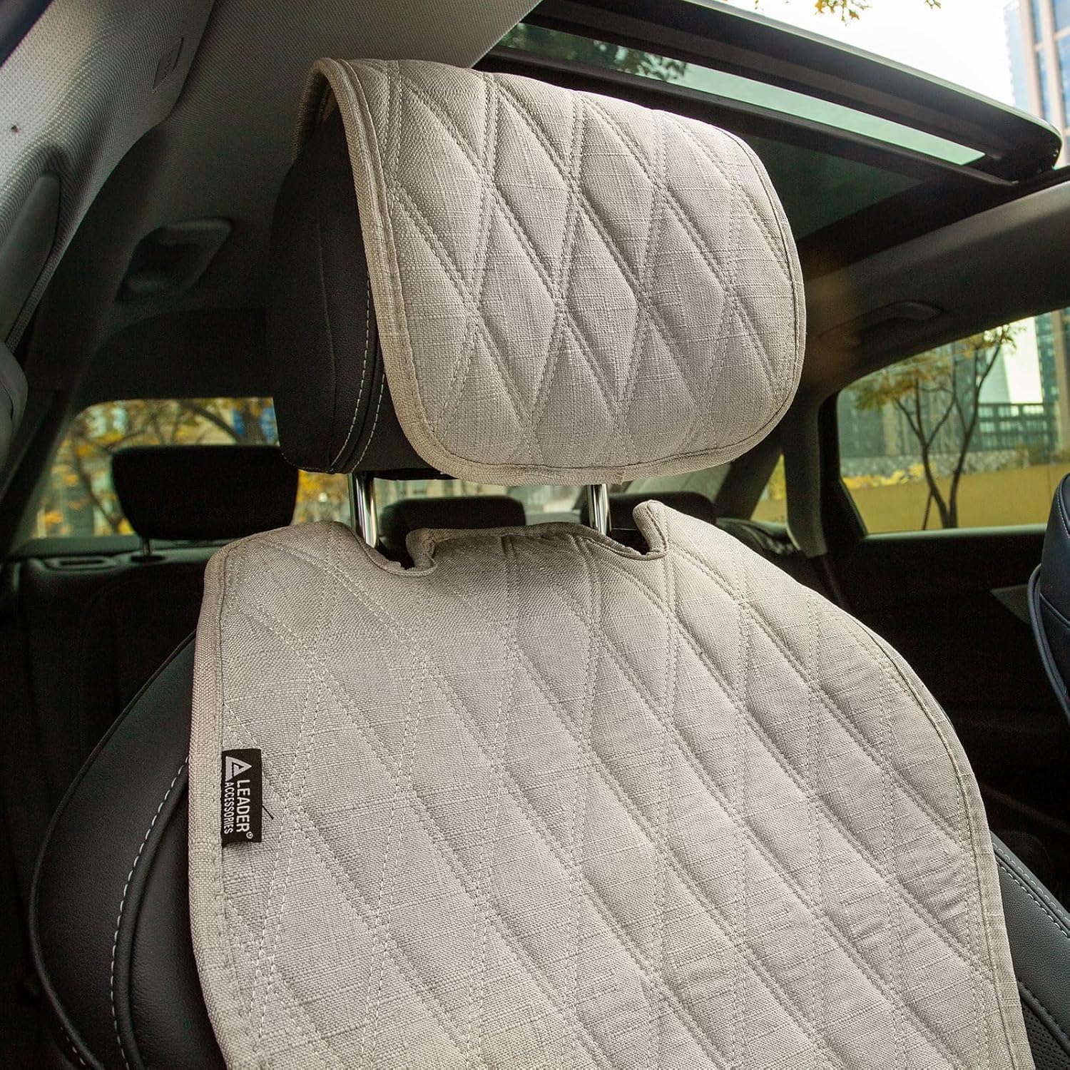 Thumbnail 2 de Leader Accessories 2pc Car Seat Cushions (Front) – breathable stitched, non-slip, side airbag compatible