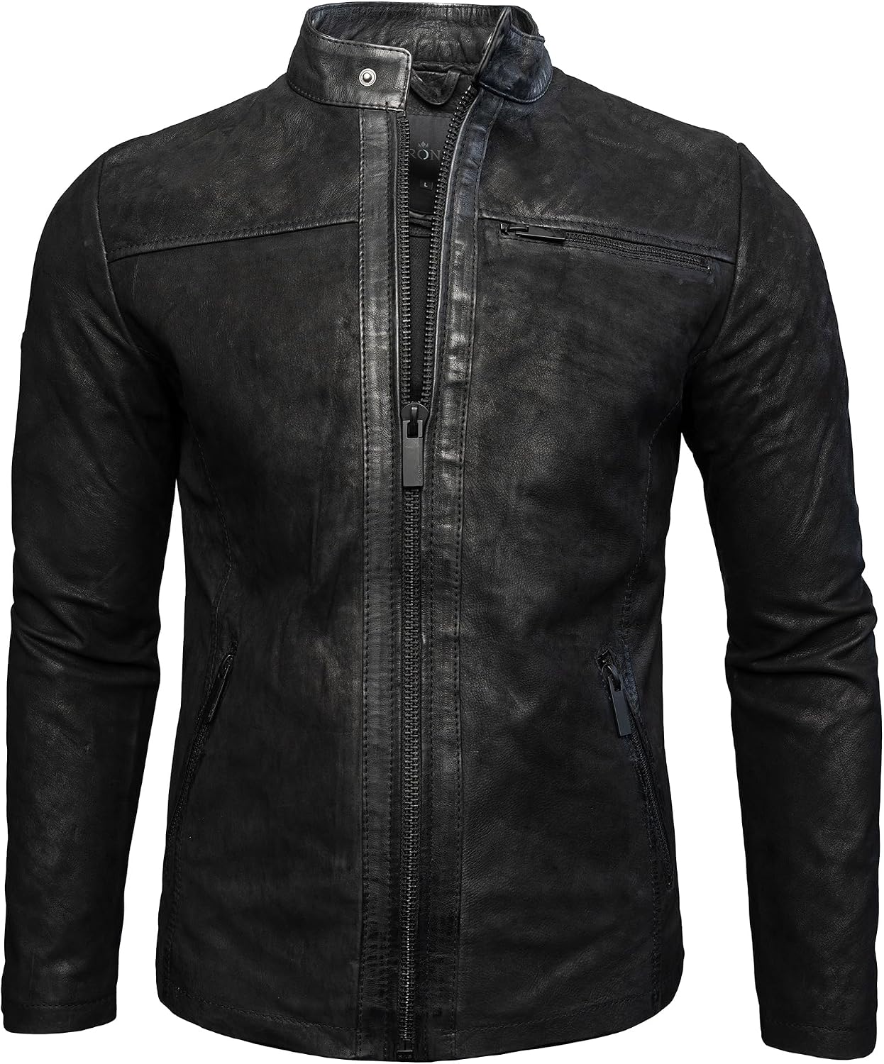 Thumbnail 4 de Crone Epic Herren Lederjacke Cleane Basic Lederjacke