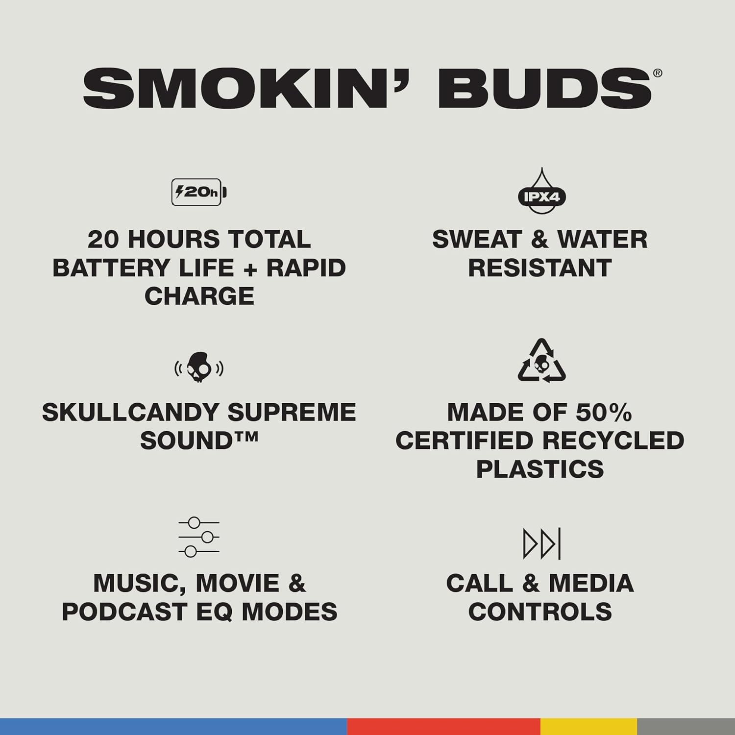 Detalle 2 de Skullcandy Smokin' Buds: Auriculares In-Ear Inalámbricos
