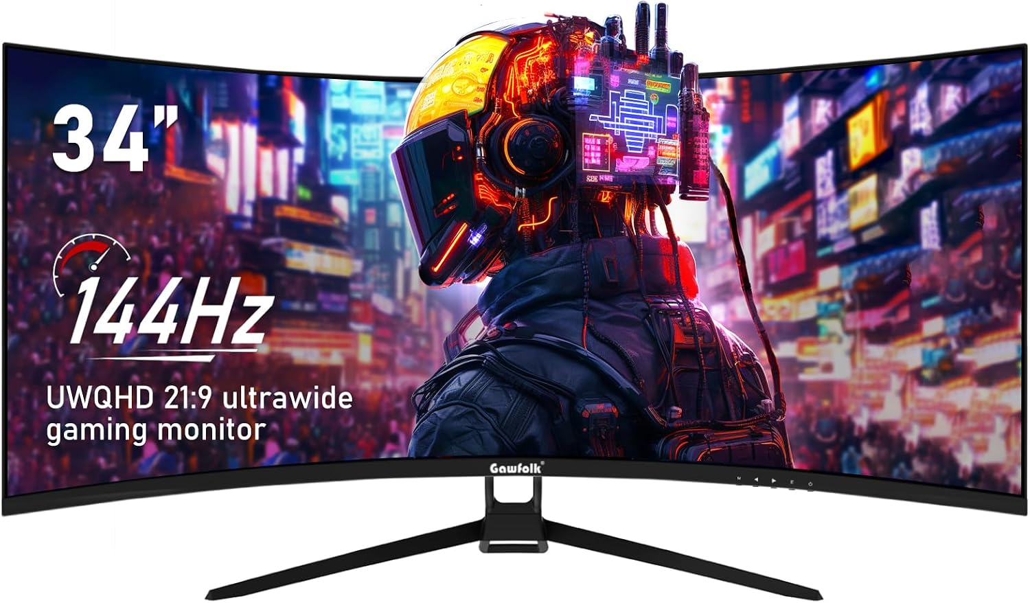 Detalle 2 de Gawfolk 34 Inch Ultrawide Curved Monitor 144Hz