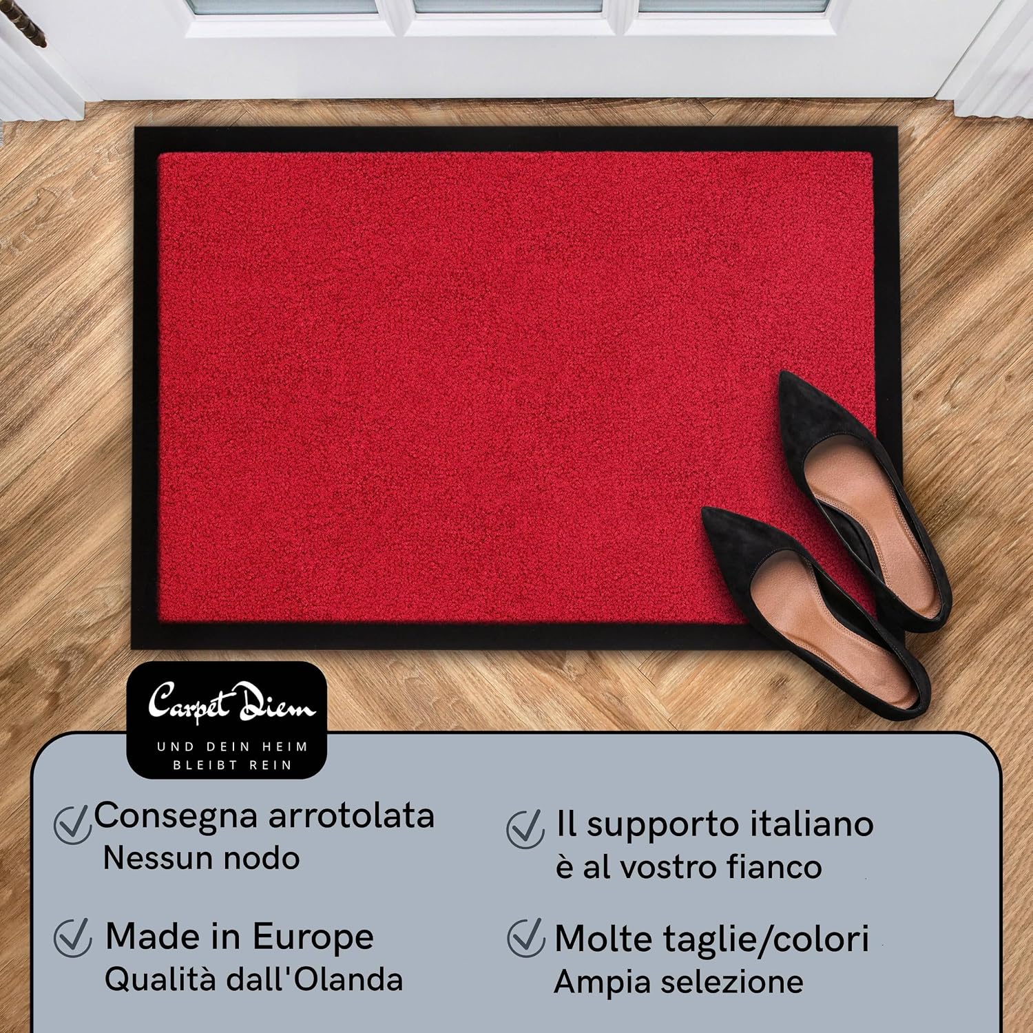 Detalle de Carpet Diem Zerbino 90 x 150 cm – Tappeto ingresso antisporco rosso
