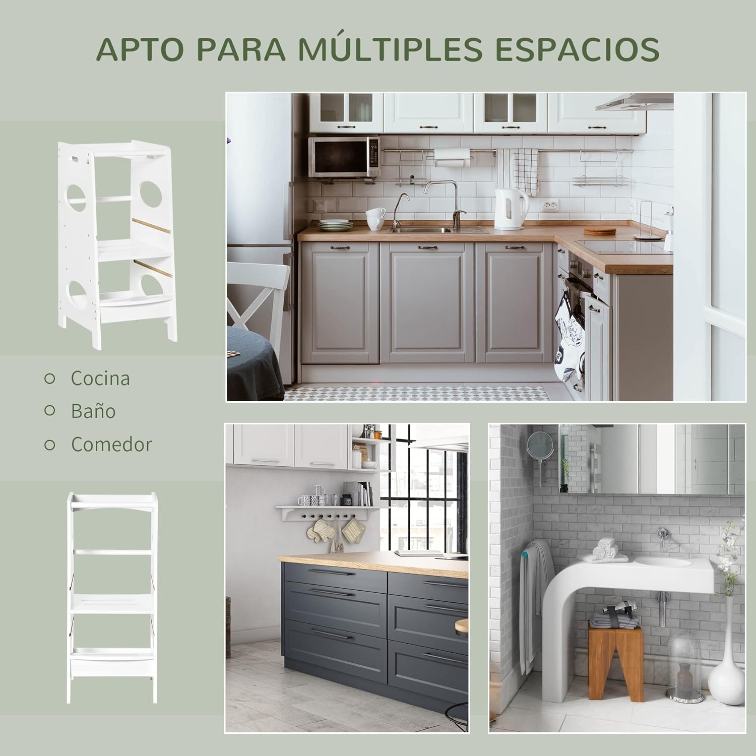 Thumbnail 3 de HOMCOM Torre de Aprendizaje de Madera 40x50x90 cm