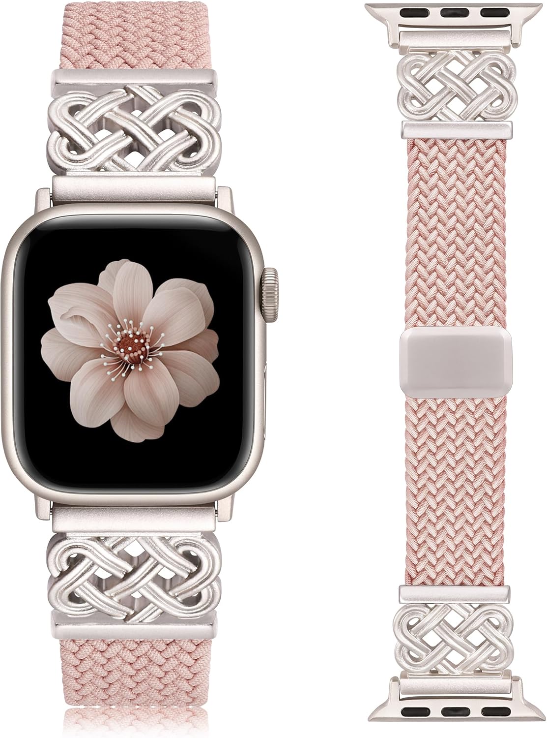 Detalle de TOYOUTHS U71-LQ-AWB333-001 Celtic Braided Apple Watch Band, Stretch Nylon