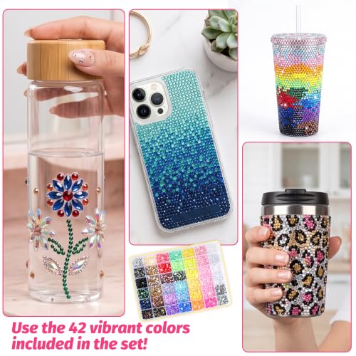 Thumbnail 6 de WUIOWPPIC 42 Colours Nail Art Rhinestones Bedazzling Kit – 36,800 Pieces