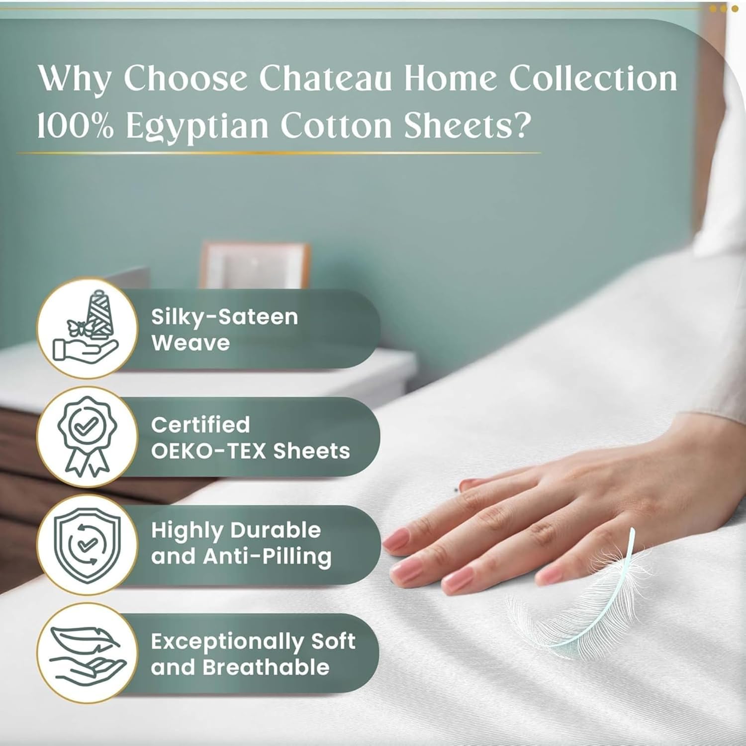 Thumbnail 4 de 800 TC Hotel Collection Egyptian Cotton King Sheet Set